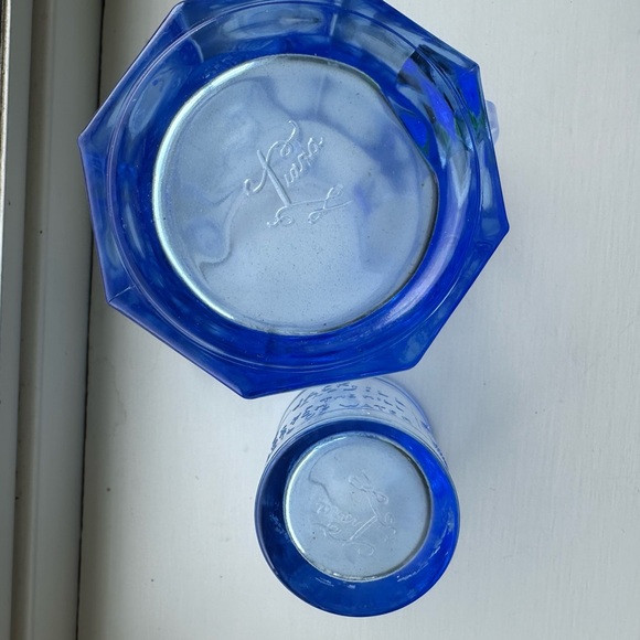 Vintage Tiara Child’s Nursery Rhyme Blue Mini Pitcher with Jack & Jill Tumbler - Picture 4 of 4